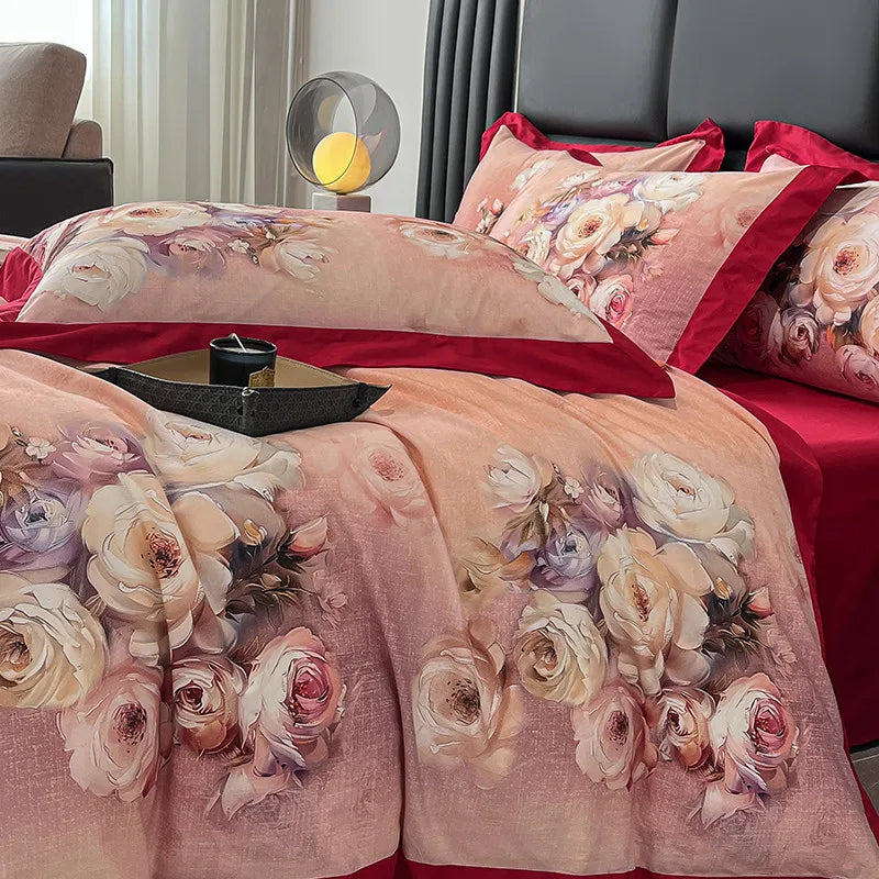 Elegant  Floral Vibrant Bedding Set