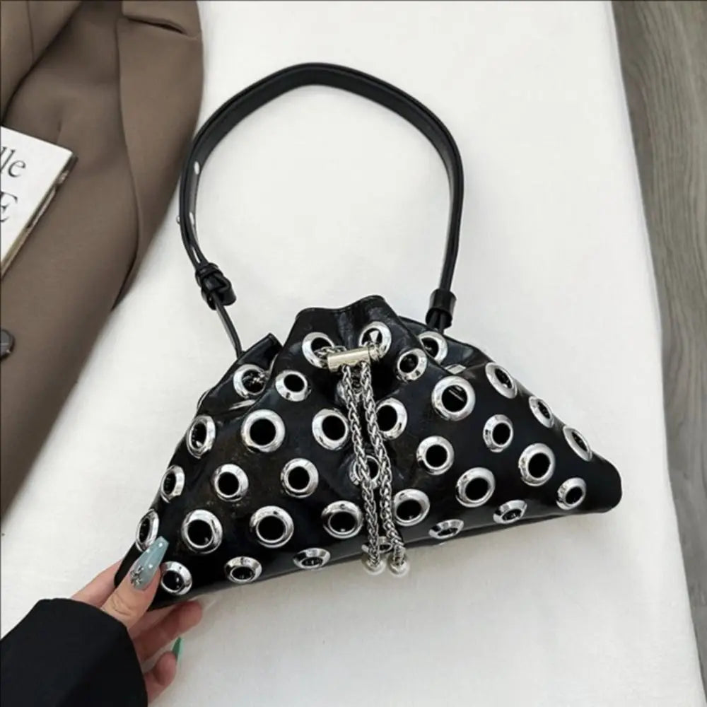 Unique Metal Stud Rivet Shoulder Bag