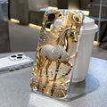 Golden Horse Diamond Printed Phone Case For iPhone