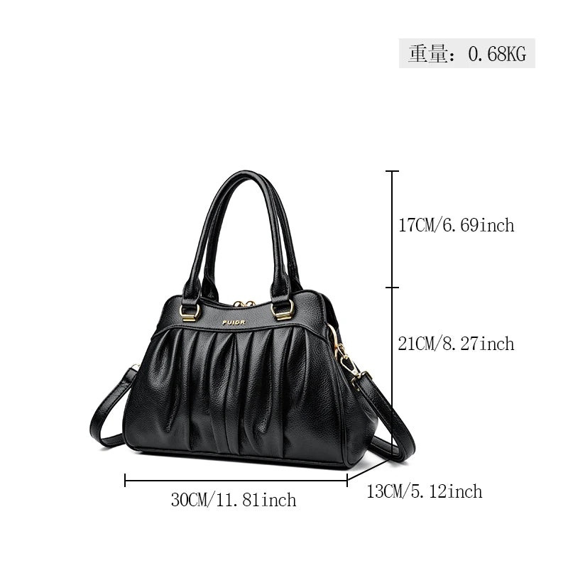 Vintage Style Clip Buckle Multi Pocket Women's Handbag