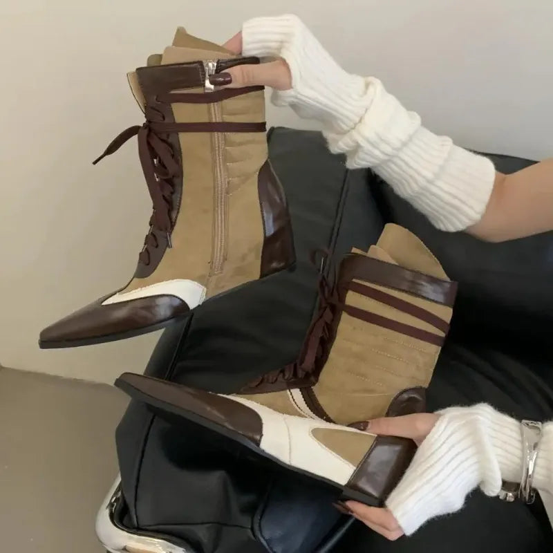 Retro Women Ankle Boots – High Top Height Boost Shoes