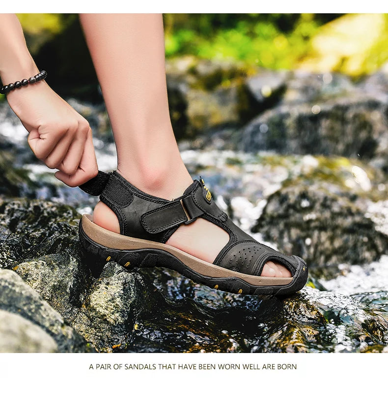 Men’s Summer Leather Sandals Comfortable Large Size