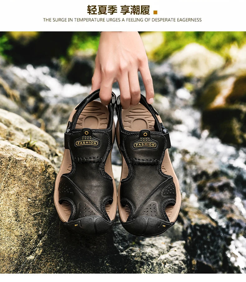Men’s Summer Leather Sandals Comfortable Large Size