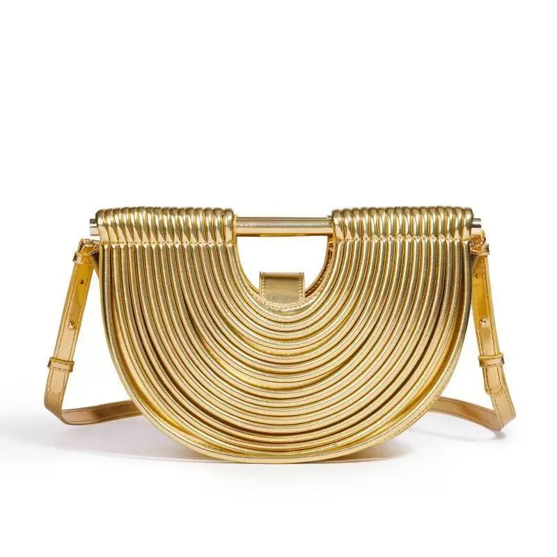 Gold Handwoven Hobo Bag Designer Evening Clutch