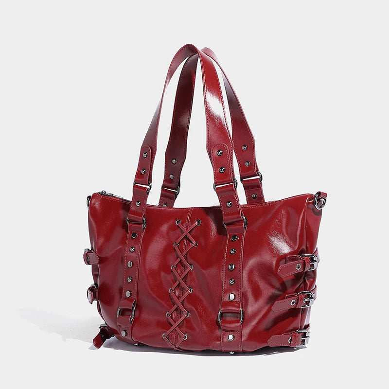 Women’s Vintage Studded Motorcycle Handbag