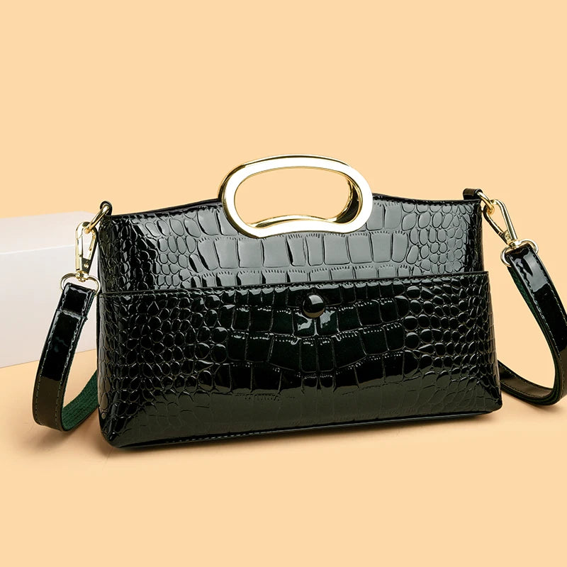 Crocodile Pattern Leather Casual Handbag