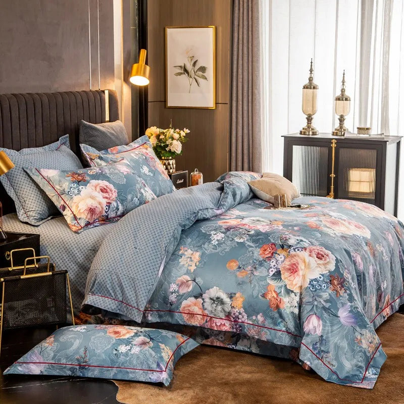 Elegant Vibrant Floral Bedding Set 100% Cotton