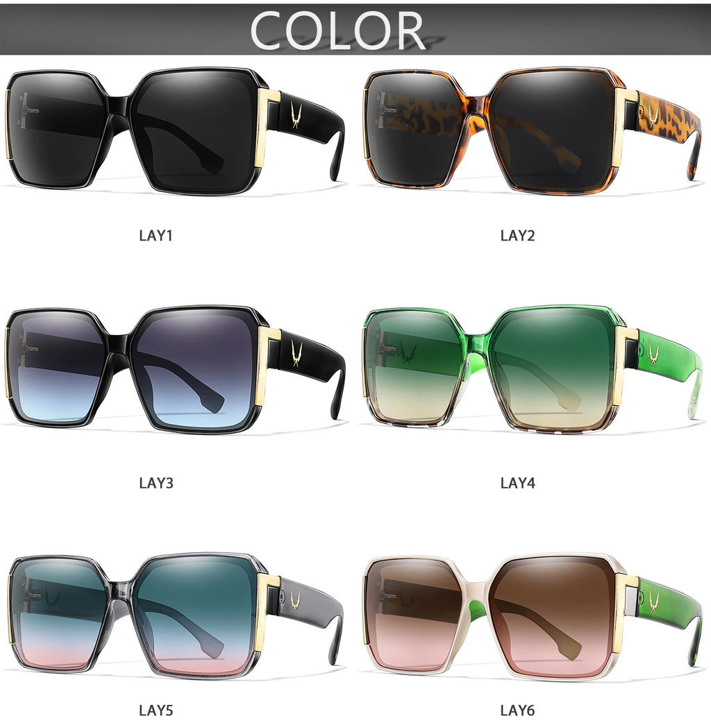 Elegant 2 Packs Unisex Square Sunglasses With UV Protection
