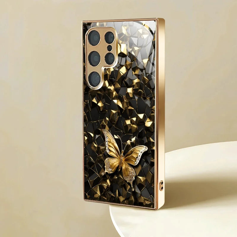High-End Electroplated Glass TPU Phone Case for Samsung