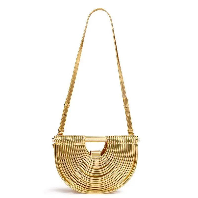 Gold Handwoven Hobo Bag Designer Evening Clutch