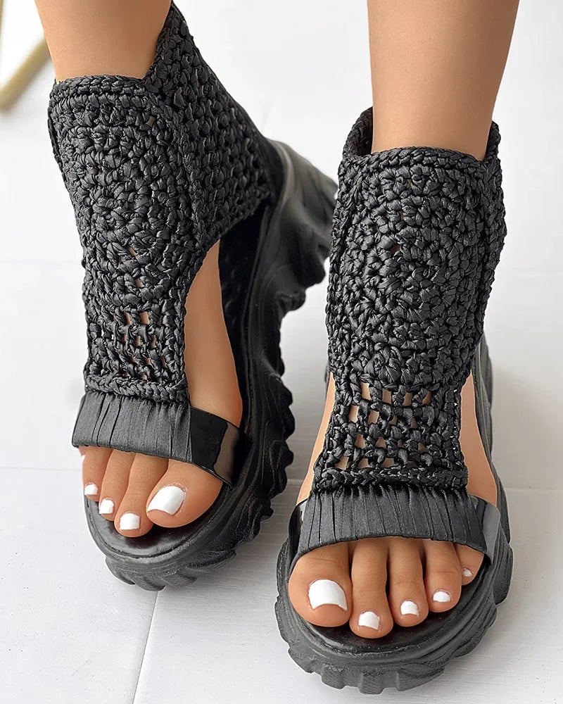 Elegant Knitted Mesh Sandals