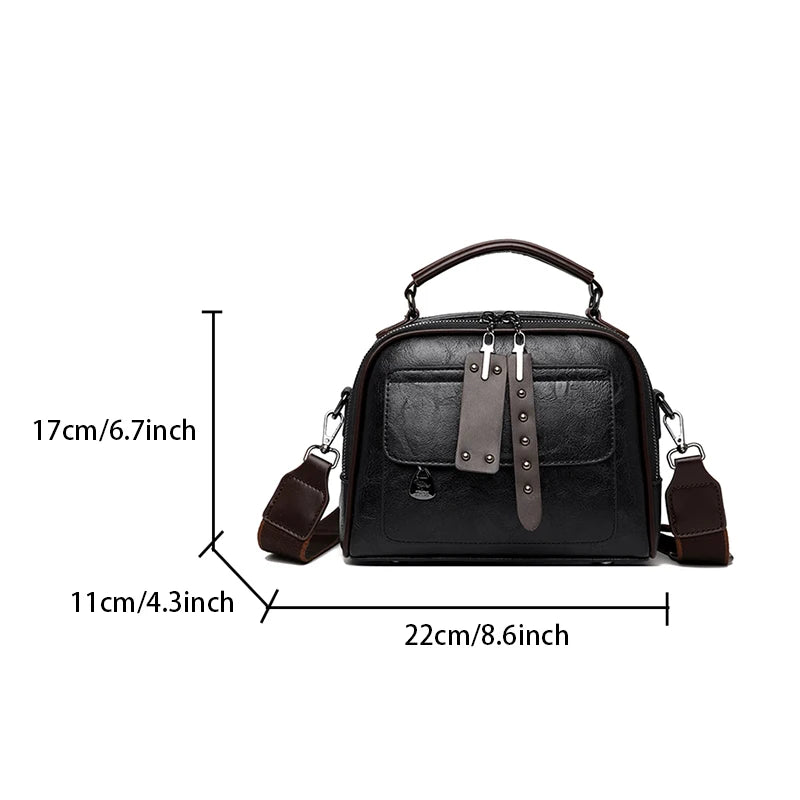 Women's Soft Leather Top-Handle Shoulder Bag