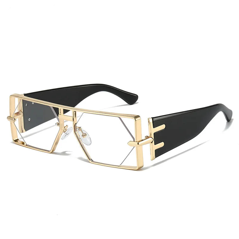 Steampunk Rectangle Metal Frame Sunglasses UV400 