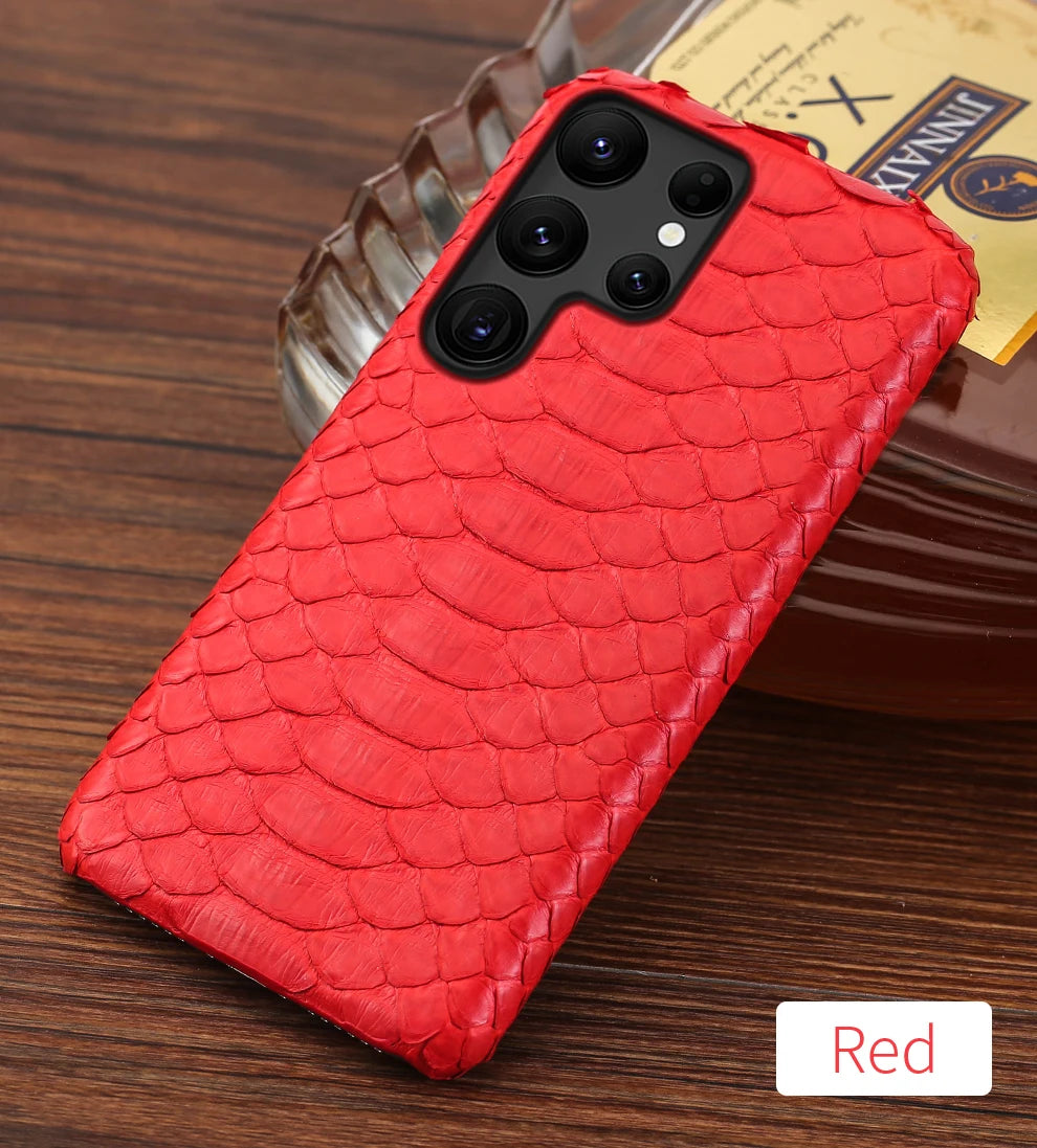 Samsung Galaxy Genuine Python Leather Case – Premium Snakeskin Back Cover