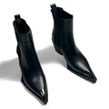 Pointed Metal Pointed Toe Chelsea Ankle Boots With Side Zipper