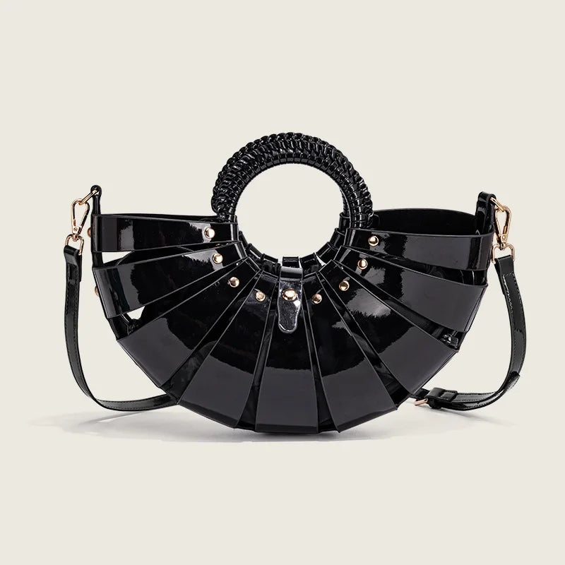 Half Moon Ring Shell Crossbody Bag