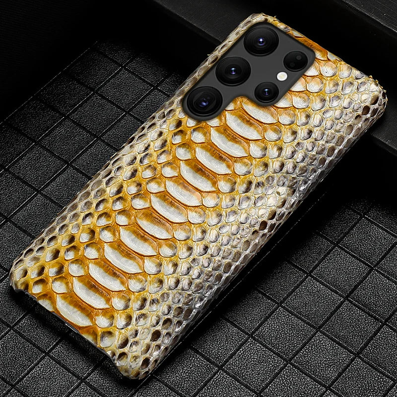 Samsung Galaxy Genuine Python Leather Case – Premium Snakeskin Back Cover