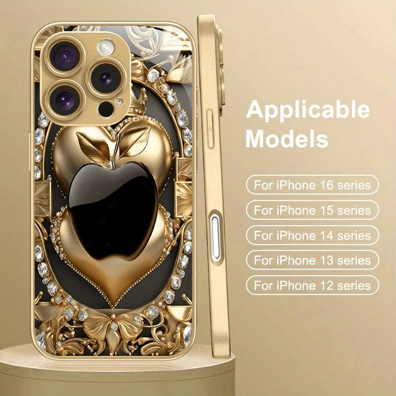 Luxurious Diamond Gold Metallic Phone Case For iPhone