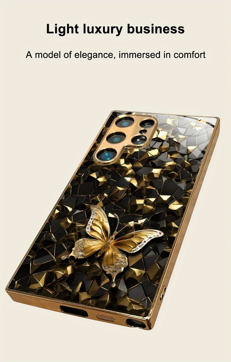 High-End Electroplated Glass TPU Phone Case for Samsung