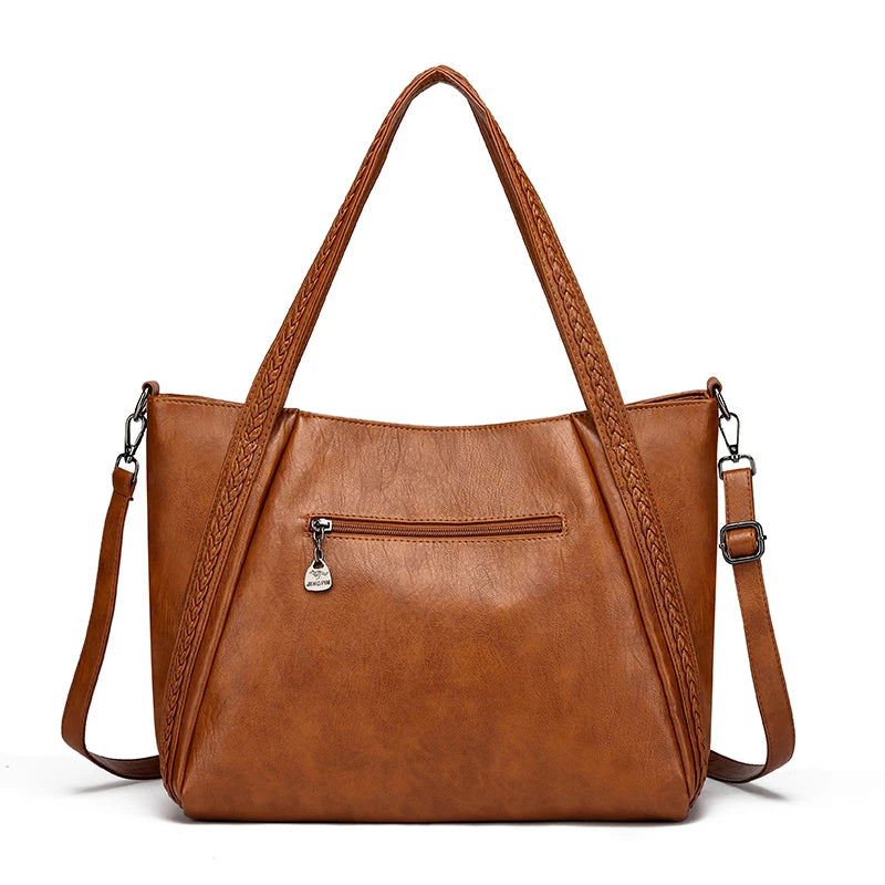 Soft Leather Weave Style Handbag
