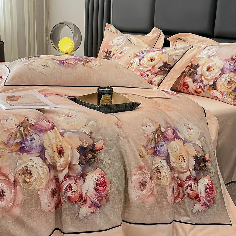 Elegant  Floral Vibrant Bedding Set