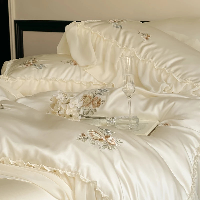 Elegant Chiffon Ruffle  Princess Bedding Set