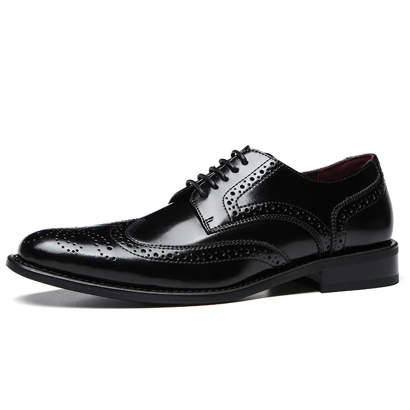 Genuine Leather Lace-up Men's Business  Dress Shoes