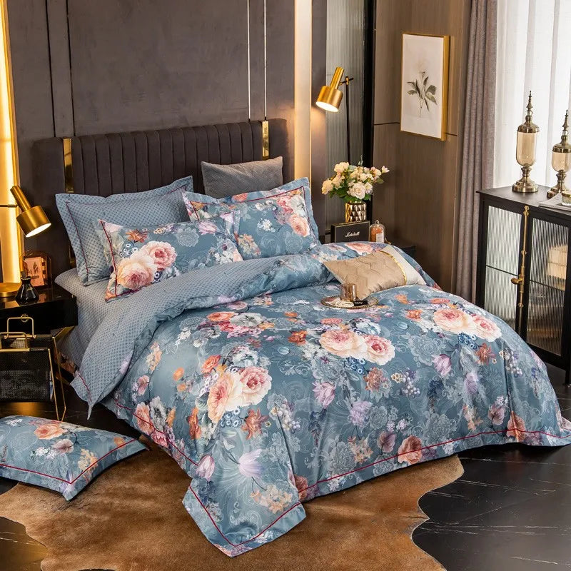 Elegant Vibrant Floral Bedding Set 100% Cotton