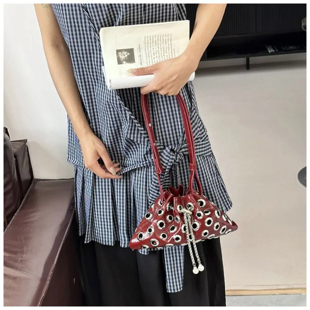 Unique Metal Stud Rivet Shoulder Bag