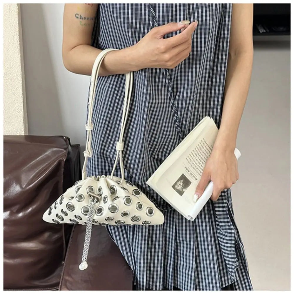 Unique Metal Stud Rivet Shoulder Bag