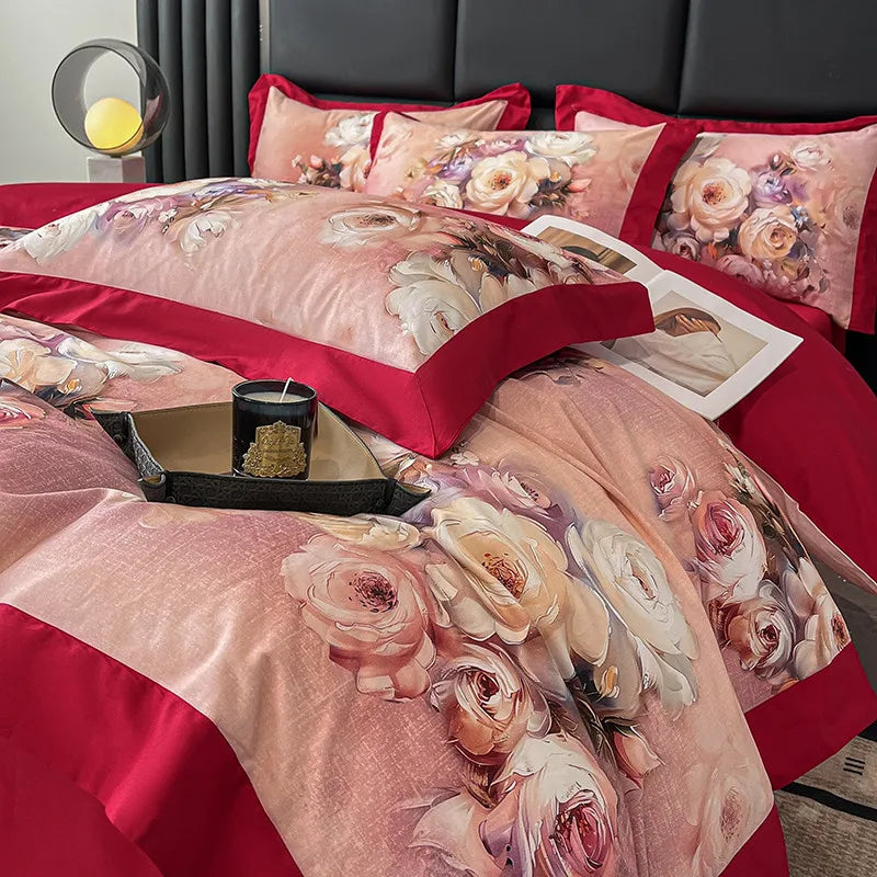 Elegant  Floral Vibrant Bedding Set