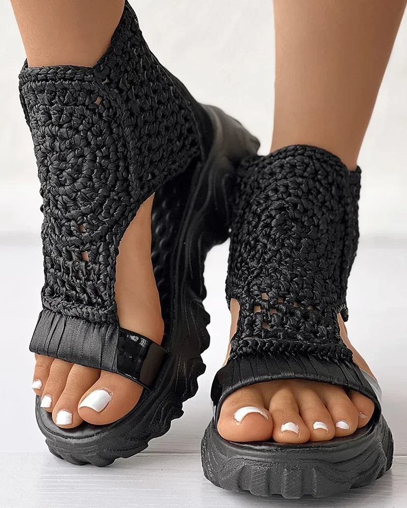 Elegant Knitted Mesh Sandals