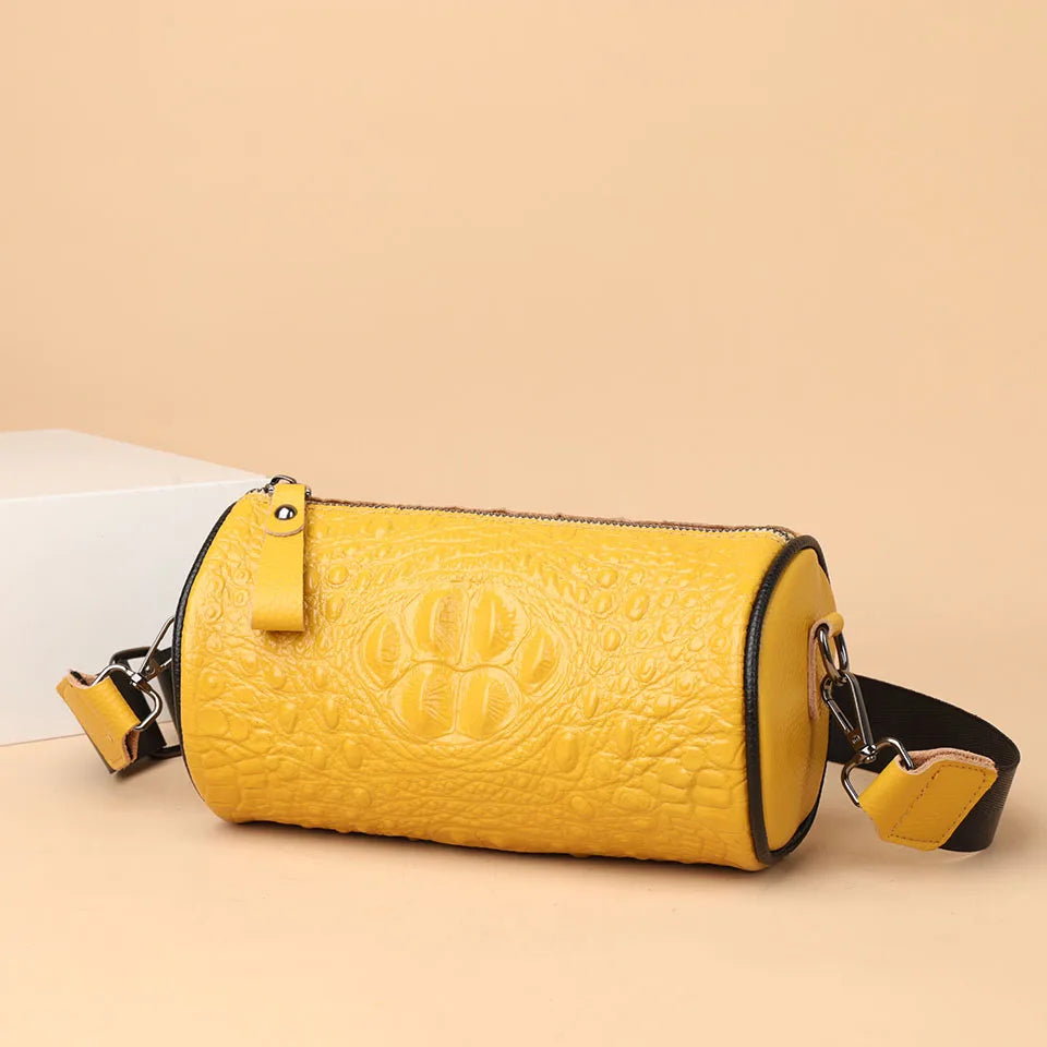 Crocodile Pattern Genuine Leather Shoulder Bag