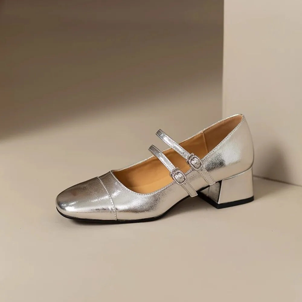 Women’s Retro Square Toe Chunky Loafers