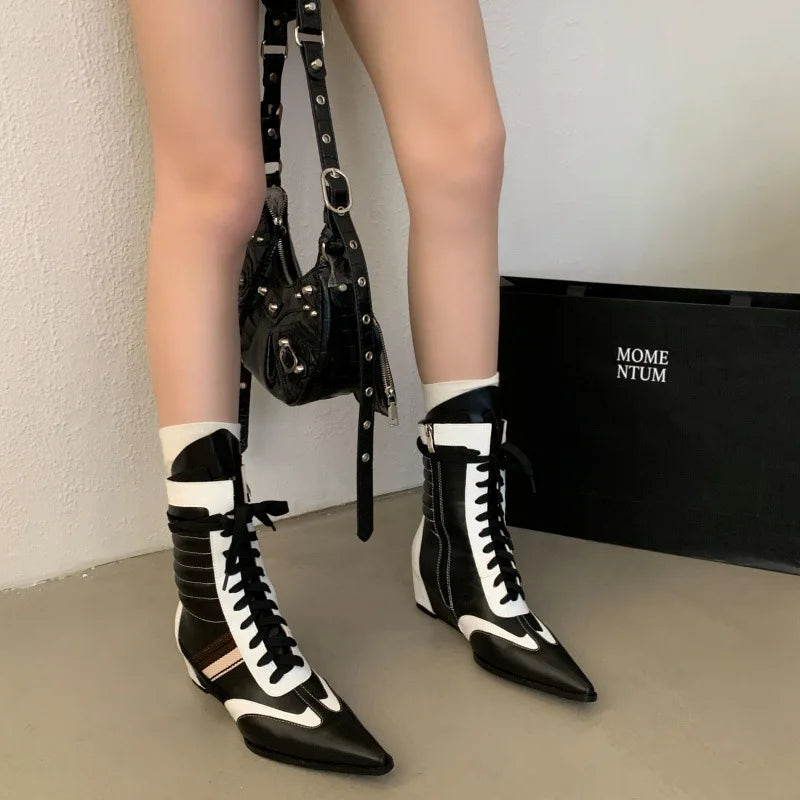 Retro Women Ankle Boots – High Top Height Boost Shoes