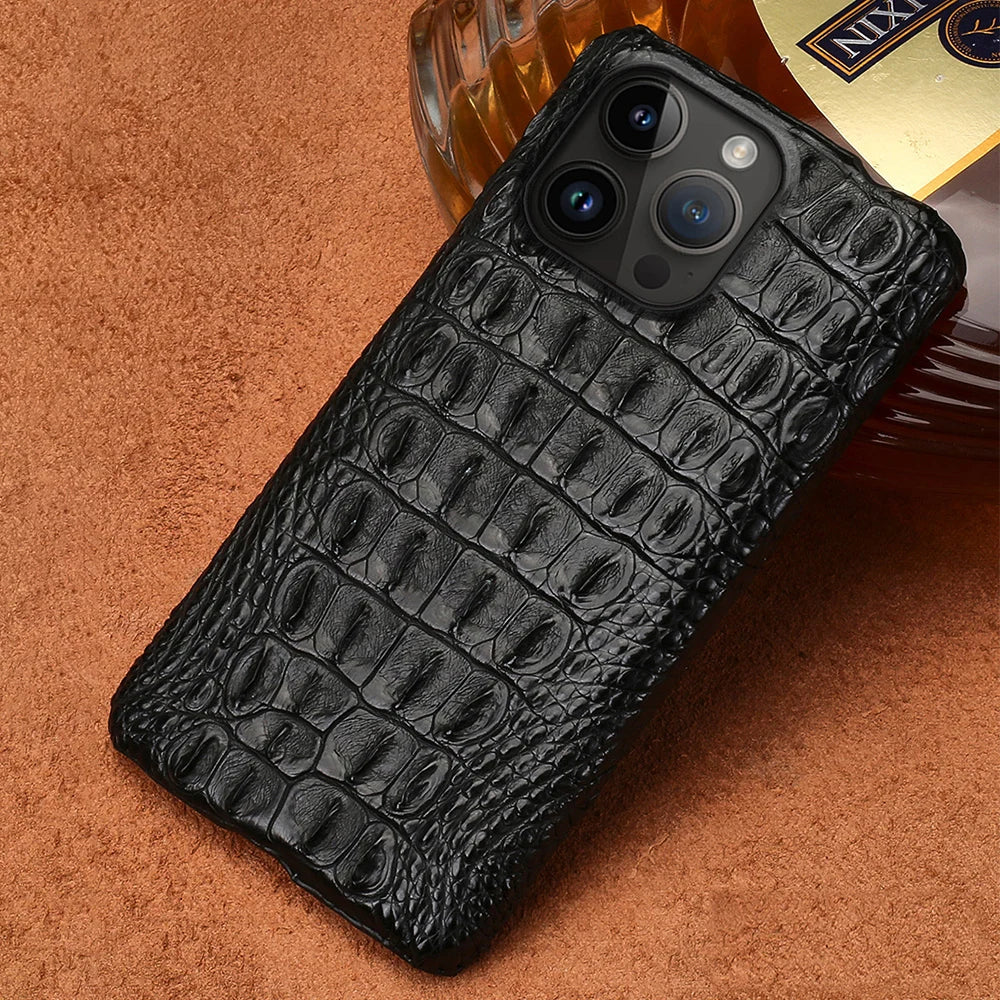 100% Genuine Crocodile Leather Phone Case For iPhone