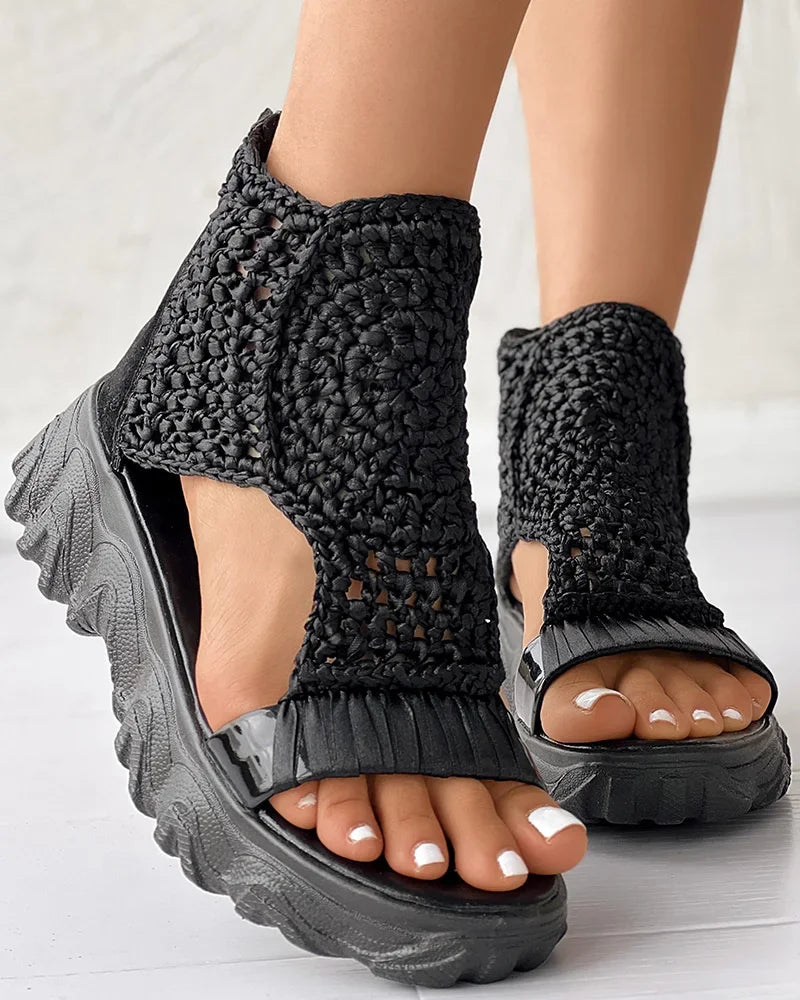 Elegant Knitted Mesh Sandals