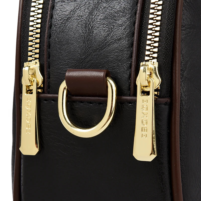Vintage Embossed Round Shoulder Bag