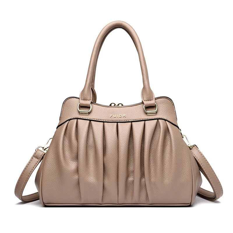 Vintage Style Clip Buckle Multi Pocket Women's Handbag
