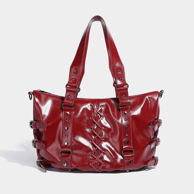 Women’s Vintage Studded Motorcycle Handbag