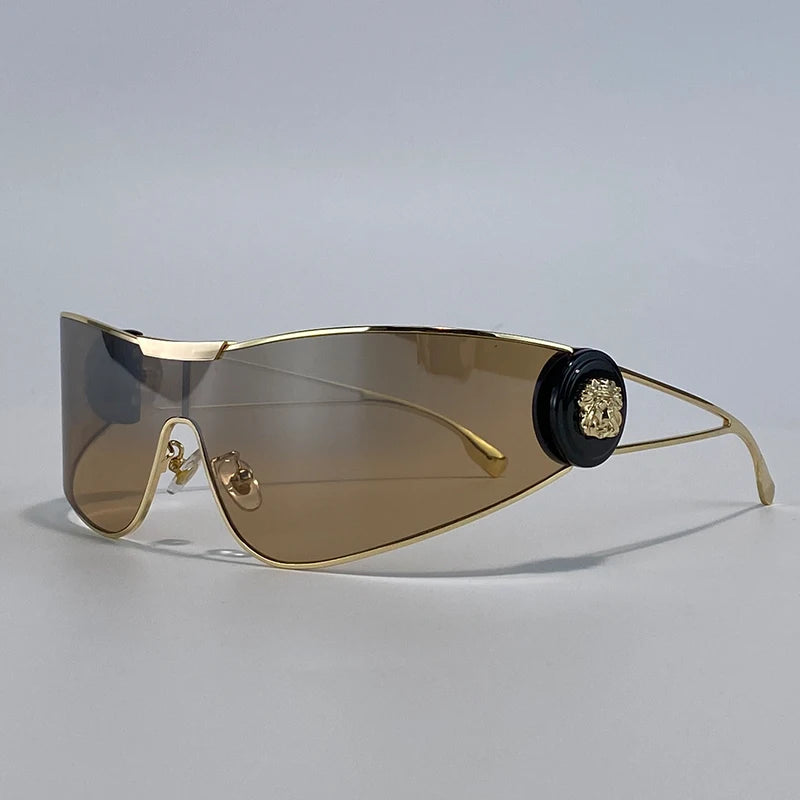 One-Piece Shield Luxury Vintage Wrap Around Sunglasses