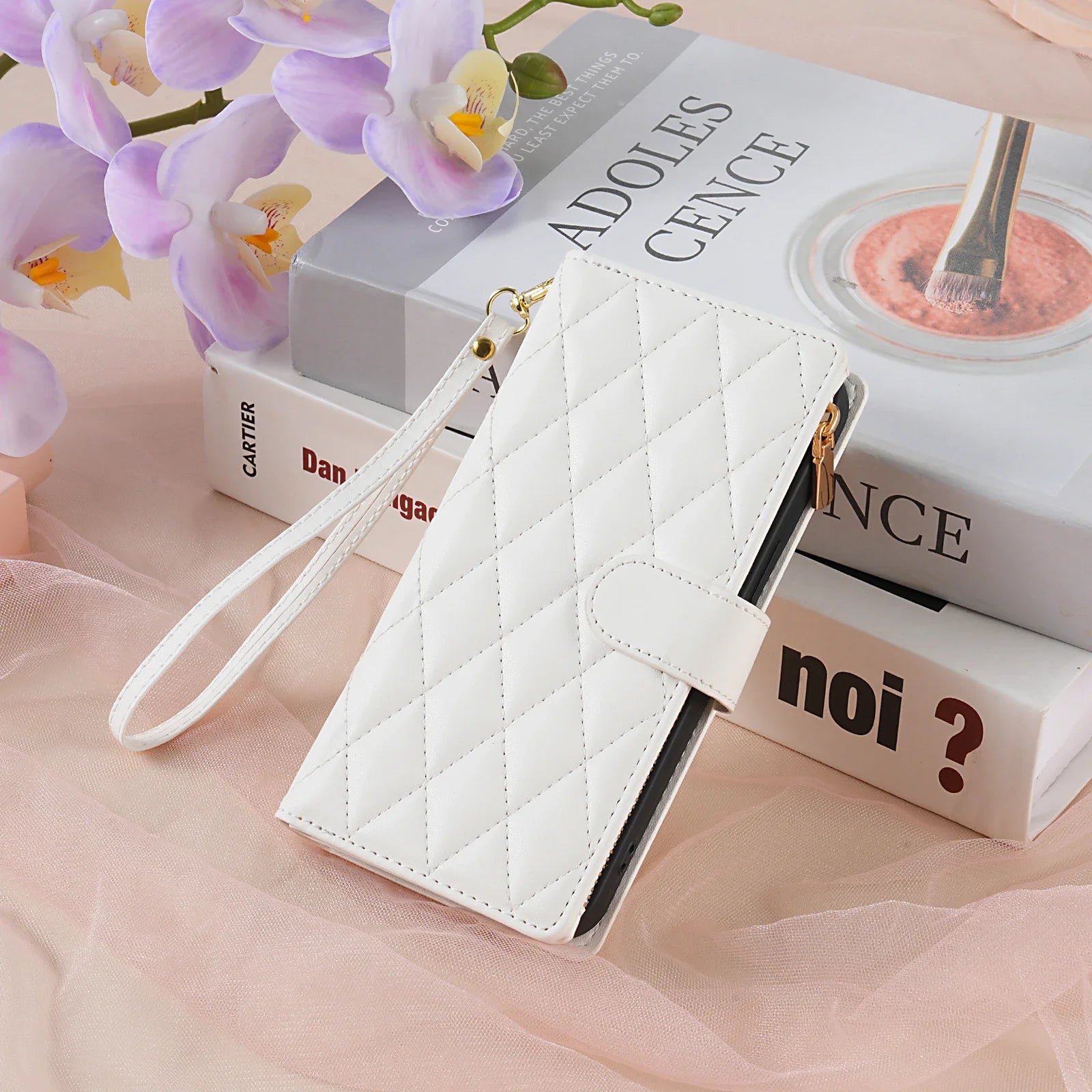 Samsung Galaxy Crossbody Leather Case with Zipper Wallet & Card Holder