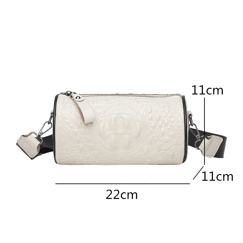 Crocodile Pattern Genuine Leather Shoulder Bag