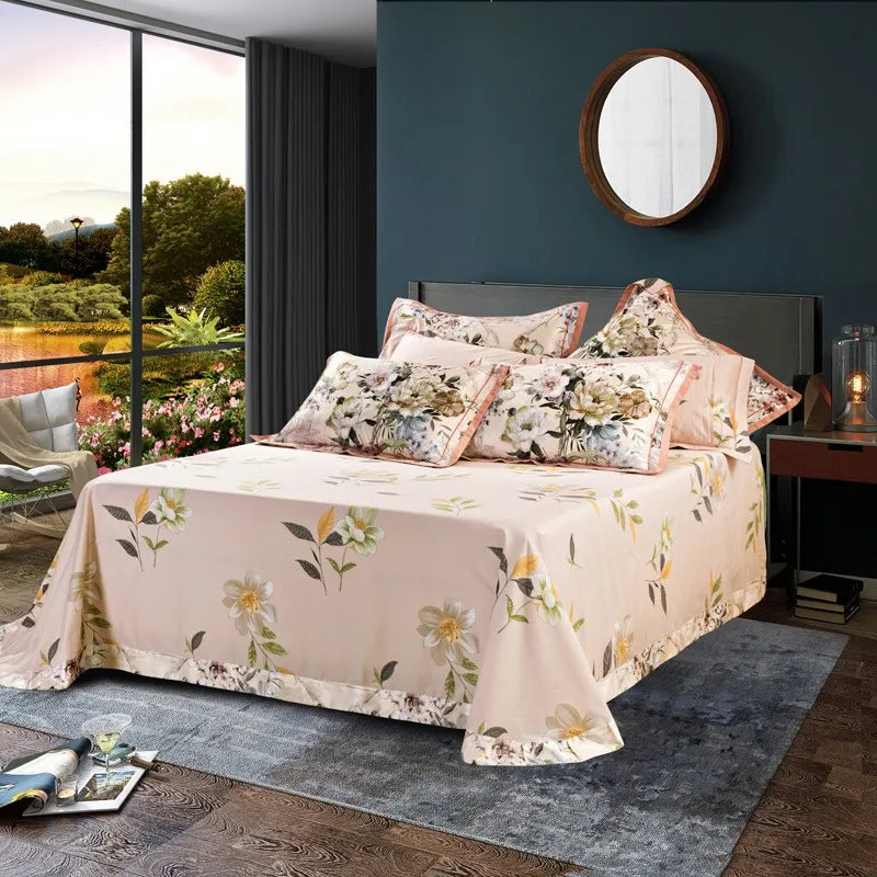  Vintage Chic Blooming Flowers Jacquard Bedding Set