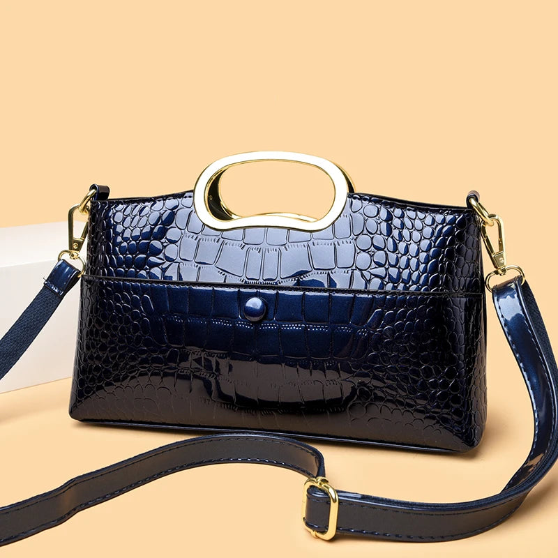 Crocodile Pattern Leather Casual Handbag