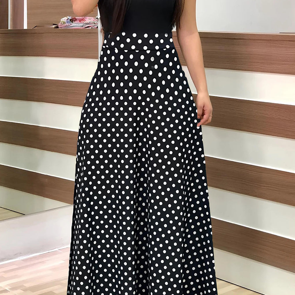 Elegant Midi Polka Dot Dress
