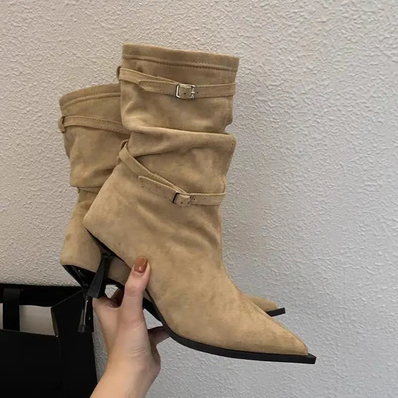 Women’s Suede Pointed Toe Ankle Boots