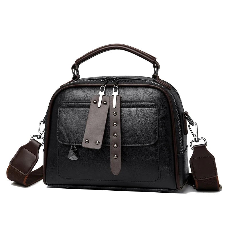 Women's Soft Leather Top-Handle Shoulder Bag