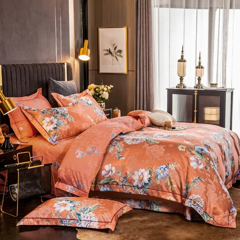 Elegant Vibrant Floral Bedding Set 100% Cotton