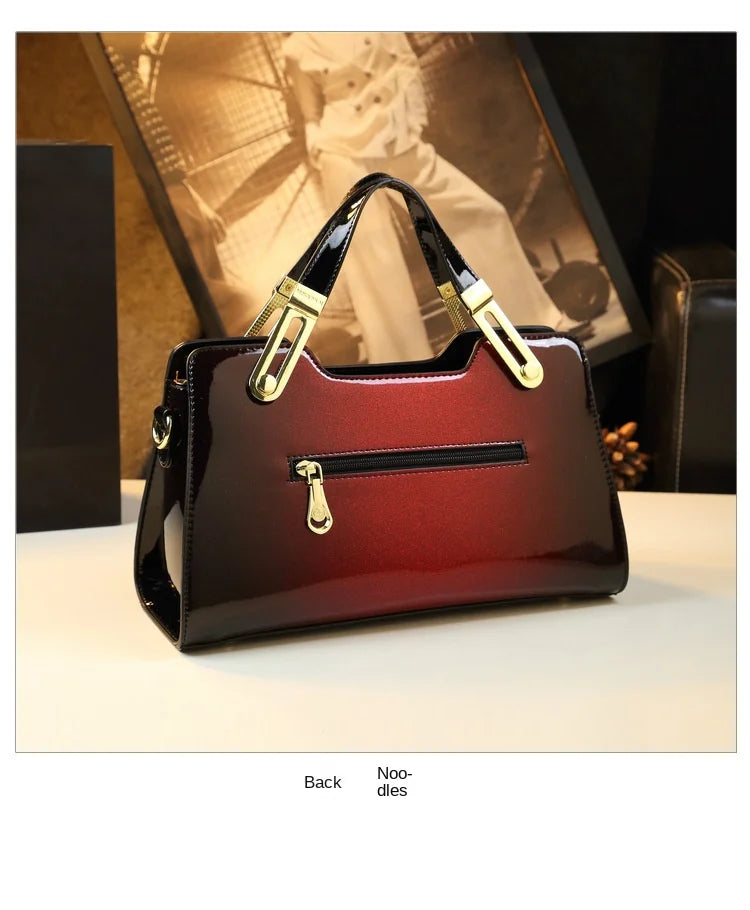 Genuine Leather Diamonds Shoulder Handbag